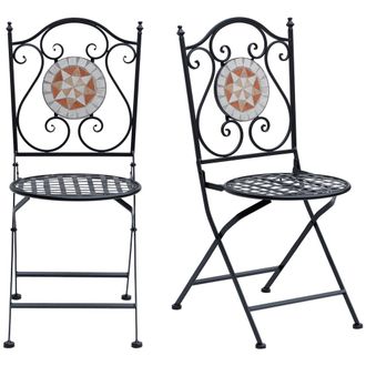 OUTSUNNY Set 2 sillas plegables 50x40x94.5 cm negro