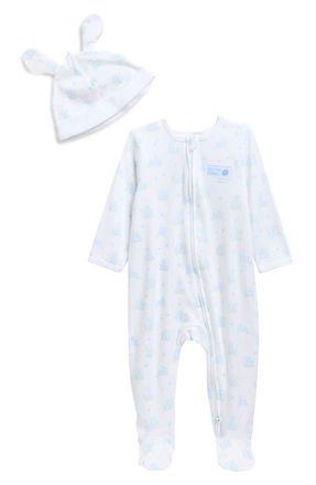Little Me First Easter Footie & Hat Set in Blue at Nordstrom, Size Newborn