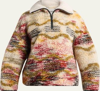Isabel Marant Marner Cloud-Print Oversized Fleece Jacket