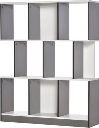 HOMCOM Homcom - Libreria Moderna a 8 Ripiani in Truciolato 100x24x124 cm Grigio Carbone