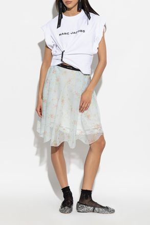 Marc Jacobs Floral Motif Skirt, Womens, Light Blue