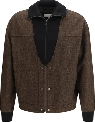 Maison Margiela Merino Wool Zip Jacket - Brown