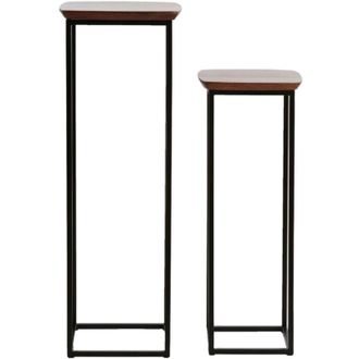 Light & Living Light&living - Conjunto De Columnas Quenza De Madera De Acacia