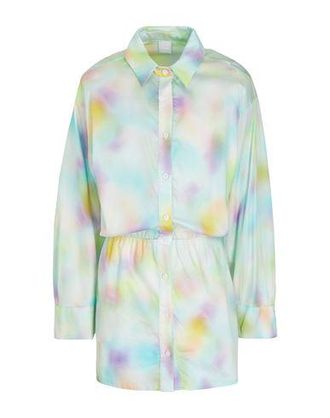 8 by YOOX PRINTED COTTON-BLEND MINI SHIRT DRESS