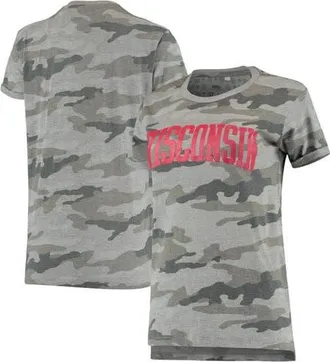Pressbox Womens Pressbox Camo Wisconsin Badgers T-Shirt at Nordstrom, Size Small