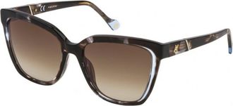 Yalea Womens SYA028N5503KA 55 Sunglasses - Brown - One Size