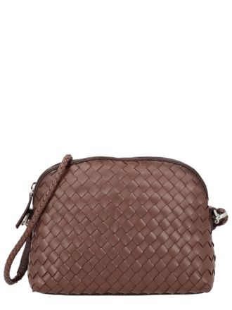 Dragon Diffusion Dark Brown Woven Leather Crossbody Bag