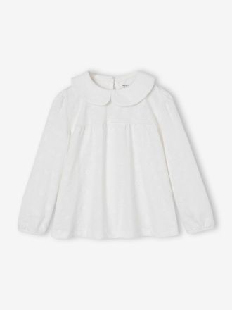 Vertbaudet M&auml;dchen Blusenshirt mit Lochstickereien wollwei&szlig;