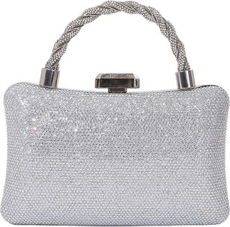 Berness Rhinestone Clutch in Silver at Nordstrom Rack