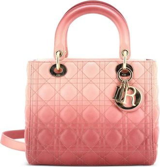 Dior Lady Dior Bag Cannage Quilt Gradient Lambskin Medium satchel - Roze