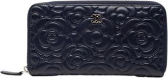 Chanel Pre-owned Wallets, female, Blue, Size: ONE SIZE Pre-owned Leather Wallet