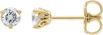 Diamond2Deal 14K Gold 1/3 CT Lab-Grown Diamond Scroll Earrings Clarity SI, Color G-H