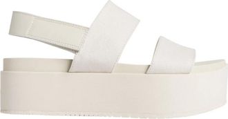 Calvin Klein Jeans Beige Platte Sandalen voor Vrouwen - Dames - Sandalen - Beige - 41 EU - Katoen - Schoenen
