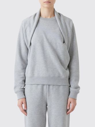 Dries Van Noten Felpa girocollo in cotone con dettaglio drappeggiato