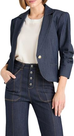 Cinq à Sept Khloe Crop Denim Blazer in Indigo at Nordstrom, Size 12
