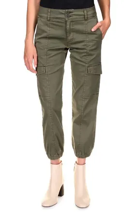 Sanctuary Rebel Crop Stretch Cotton Cargo Pants in Hiker Green at Nordstrom, Size 24