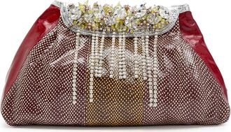 Dries Van Noten Blossom Embellished Snake-effect Leather Shoulder bag - Brown - One Size