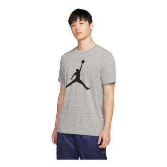 Nike Jordan Mens Air Jordan Chest Large Logo Printing Round Neck Cotton Short Sleeve Gray T-Shirt CJ0921-091