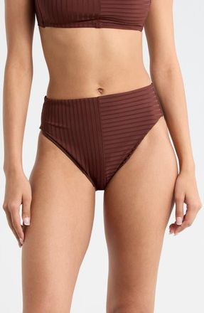 Sanctuary High Waist Bikini Bottoms in Espresso at Nordstrom, Size X-Large
