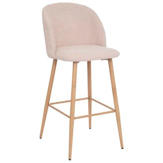 Atmosphera Atmosphera - Silla De Bar Celeste - Pana - Patas De Metal Con Aspecto De Roble Cr&eacute;ateur DInt&eacute;rieur