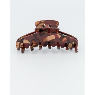 Alexandre de Paris Effet Speciaux Large Acetate Hair Clip in Dark Brown at Nordstrom