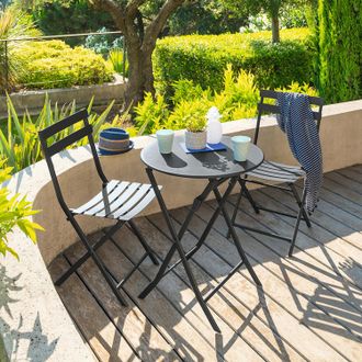 Hesperide Tavolo da giardino tondo 60x71 cm Greensboro grafite