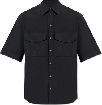 Dolce & Gabbana Overhemd met zakken - Heren - Korte mouwen Overhemden - Zwart - L - Katoen - Overhemden