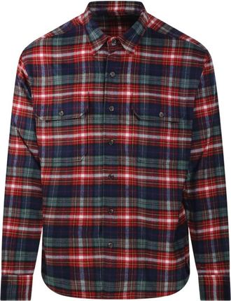 Ralph Lauren Klassiek Passende Geruite Flanellen Werkshirt - Heren - Casual Overhemden - Veelkleurig - L - Katoen - Overhemden