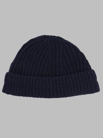 Maison Margiela S62TB0012_M13285487 Ribbed Wool Beanie - Blue