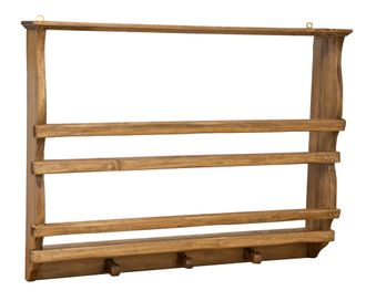 Biscottini International Biscottini - Estanter&iacute;a Para Platos De Madera Maciza De Tilo, De Estilo R&uacute;stico, Acabado Natural (cm: 85 X 15 X 65). Made In Italy
