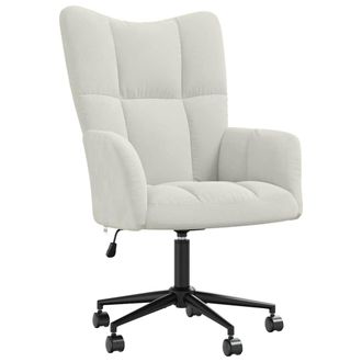 vidaXL Sill&oacute;n De Relax De Terciopelo Color Blanco Crema Vidaxl