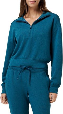 Travis Mathew Skyloft Soft Echo Half Zip Pullover in Heather Reflecting Pond at Nordstrom, Size Xx-Large