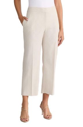 Jones New York Seersucker Stripe Ankle Pants in Natural Stone/Natural White at Nordstrom, Size 10