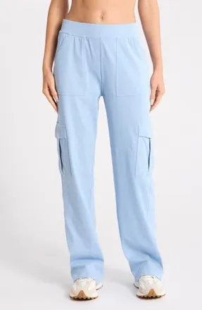 Yogalicious Rib Qiyana Straight Leg Pants in Light Denim at Nordstrom Rack, Size X-Large