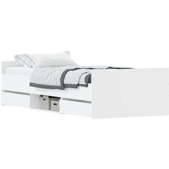 vidaXL Bed Frame without Mattress White 90x190 cm Single Vidaxl