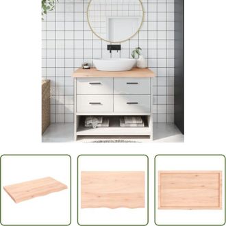 vidaXL Piano in legno massello - Piano Bagno 100x60x(2-6) cm in Legno Massello Non Trattato