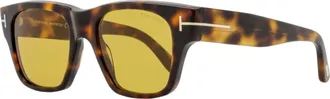 Tom Ford Mens Caine-02 Square Sunglasses TF1280 53E Blonde Havana 53mm