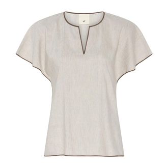 Julie Fagerholt - Heartmade HMTikan Blouse - Dames - Blouses & Shirts - Beige - Maat: XL