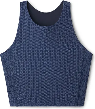 Rhone Womens Revive Longline Bra Blue XS