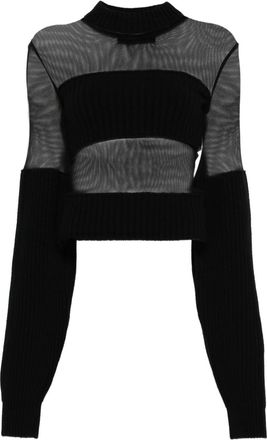 Jean Paul Gaultier Cropped Blouse - Womens - Polyamide/Virgin Wool
