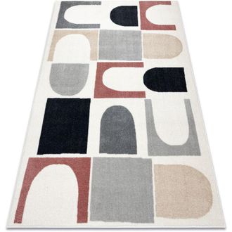 RugsX Alfombra Fusion 0213 Blanco / Rosa Oscuro - Geom&eacute;trica, Moderna, Abstracta Pink 160x220 Cm