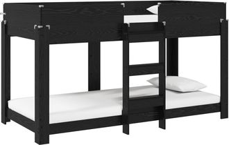 vidaXL Cama Litera Para Ni&ntilde;os Roble Negro 80 X 200 Cm Vidaxl