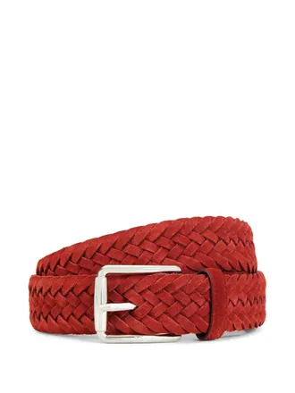 Tod's suede braided belt - men - Suede - 90 - Red