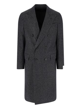 Caruso Grey Cashmere Double-Breasted Coat
