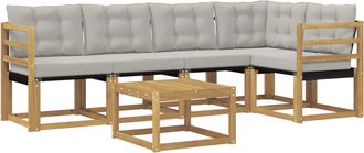 vidaXL Conjunto De Sof&aacute;s De Exterior 6 Uds. Blanco Y Gris Claro Vidaxl