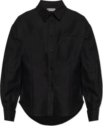Balenciaga Shirts, female, Black, Size: 2XS Asymmetrical cut shirt