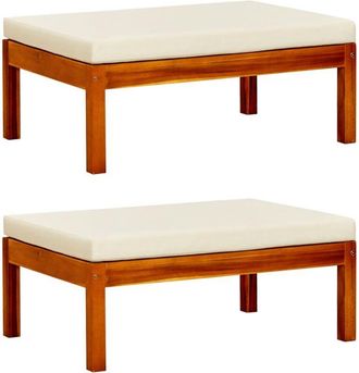 vidaXL Reposapi&eacute;s De Jard&iacute;n 2 Unidades Madera Maciza De Acacia Vidaxl