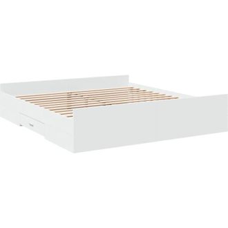 vidaXL Estructura Cama Con Cajones Madera Ingenier&iacute;a Blanca 200x200 Cm Vidaxl