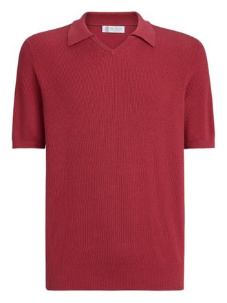 Brunello Cucinelli T-shirt con scollo a V - Rosso