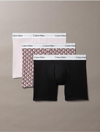 Calvin Klein Mens Icon Cotton Stretch 3-Pack Boxer Brief - Pink - XL